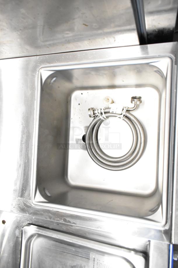 Frosty Factory 232W frozen cocktail machine, 208/230V, 1 phase, stainless steel, clean with visible connector hose.