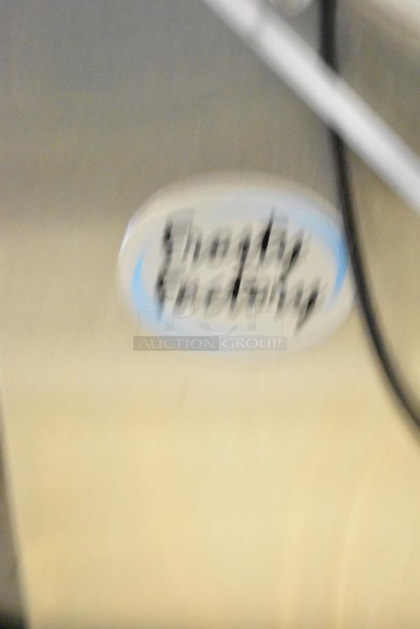 Frosty Factory 232W frozen cocktail machine, commercial-grade, 208/230V, 1 phase; logo visible, possible wear.