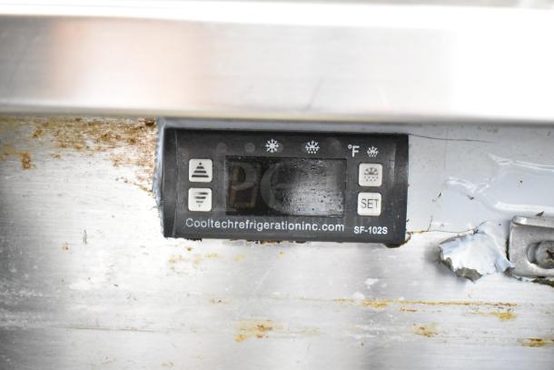 Cooltech CTR-48BMB control panel displaying temperature settings. Visible wear indicates used condition.