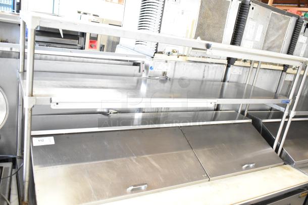 2022 Cooltech CTR-72BMB sandwich salad prep table, two-tier over shelf, stainless steel, on casters, well-maintained.