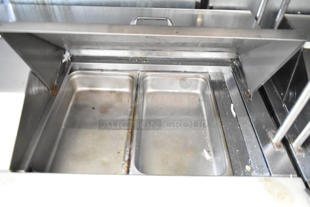 2022 Cooltech CTR-72BMB commercial prep table; features stainless bain marie, two-tier over shelf; on commercial casters.