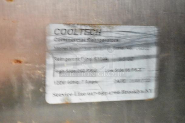 2022 Cooltech CTR-72BMB Sandwich Salad Prep Table, bain marie top, 2-tier over shelf, commercial casters, 115V.