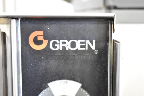 Groen HyPer Steam Commercial Floor 2 Deck Cabinet, branded panel with label, stainless steel, used condition.