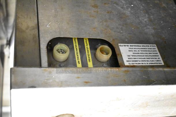 Groen HyPer Steam 2 Deck Steam Cabinet, showing untreated and treated water supply ports, moderate wear.