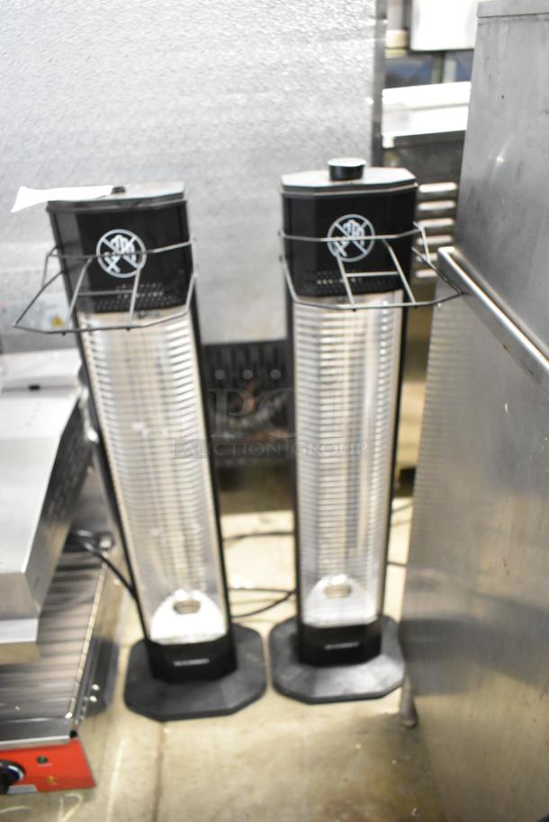 Two Haimmy UEH520 infrared electric heaters, 120 volts, 1 phase, in good condition.