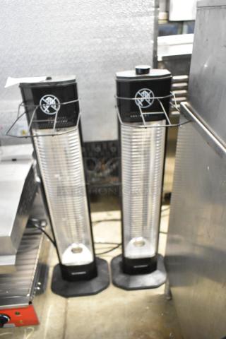 Two Haimmy UEH520 infrared electric heaters, 120 volts, 1 phase, in good condition.