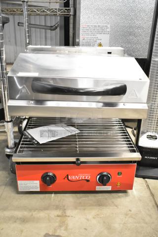 Brand new Avantco 177SAL17M 17" electric salamander, scratch and dent, 208/240V. Features dials and instruction manual.