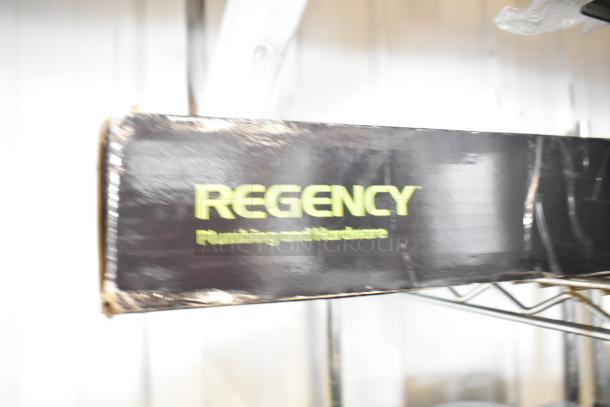 BRAND NEW Regency 600PRD8X pre-rinse faucet box, visible scratch on packaging, 1.15 GPM, 8" centers, 44" hose.