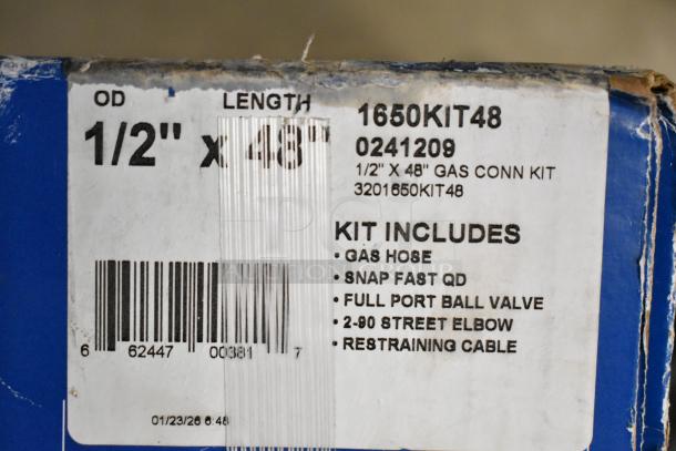 BRAND NEW Dormont 1650KIT48 Deluxe SnapFast® 48" Gas Connector Kit with elbows, restraining cable; includes tags.