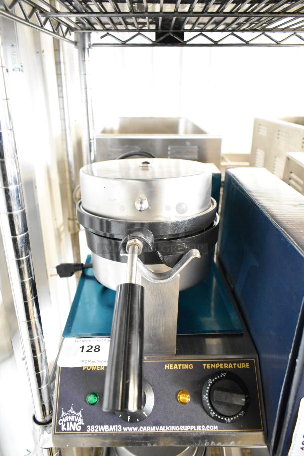 BRAND NEW Carnival King 382WBM13 Belgian Waffle Maker, non-stick with timer. 120 Volts, 1 Phase, minor scratch and dent.