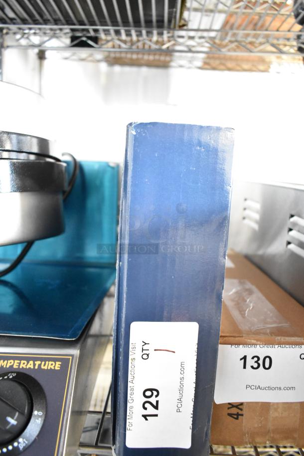 Boxed Waterloo 750FW812 wall-mounted faucet with 8" centers, 12" swing spout; new, scratch and dent condition.