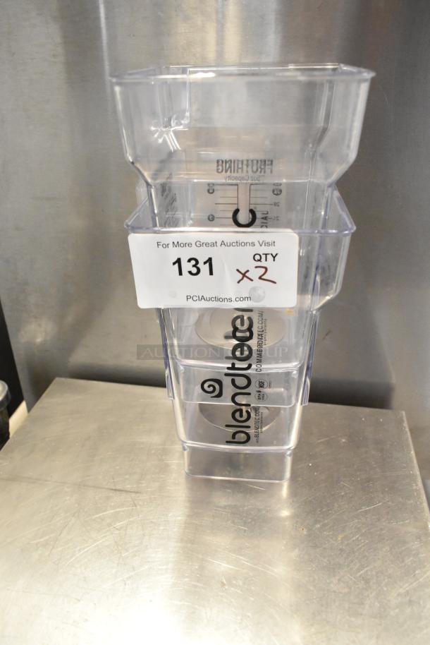 Blendtec FourSide 75 oz. clear frothing jar, scratch and dent, no lid. NSF certified, two available. Item 131, bid x2.
