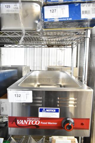 Brand new Avantco model 177W43 electric countertop food warmer, 12" x 27", with minor scratches and dents, 120V, 1 phase.