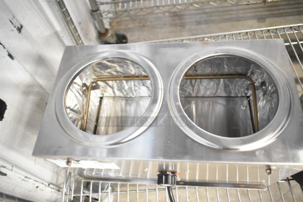 Carnival King 382CDPW2 Double Cone Dip Warmer, stainless steel, new with minor scratches, 120V, 3 Qt capacity.