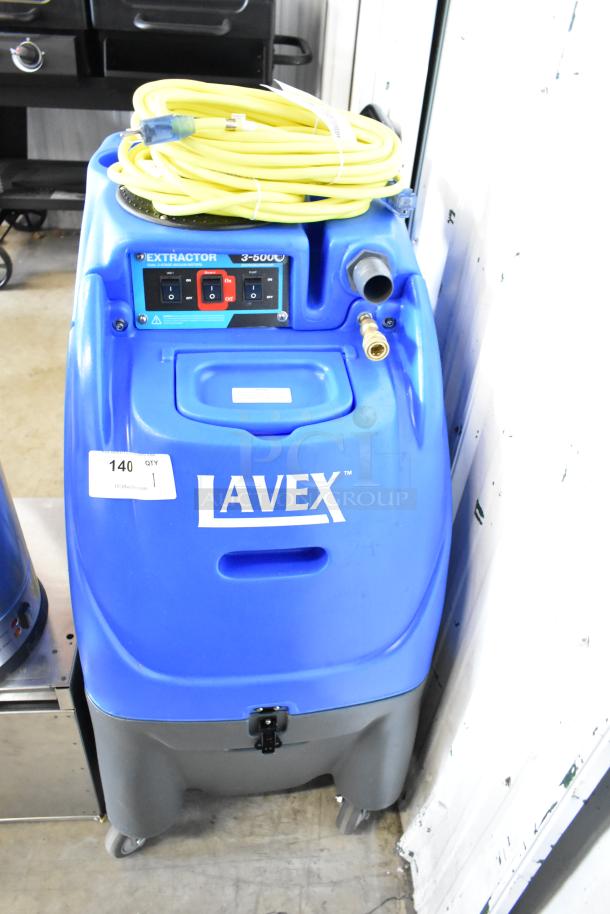 Brand new Lavex heated carpet extractor, 12-gallon, 500 PSI, dual 3-stage, 25' hoses, 12" stainless steel wand.