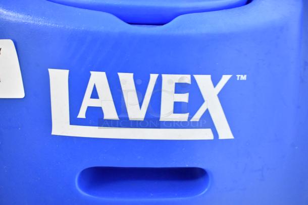 Lavex Dual 3-Stage Heated Carpet Extractor, blue, 12-gallon, 500 PSI, with 25' hoses, 12" stainless steel wand, scratch and dent.