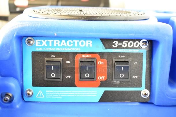 BRAND NEW Lavex Dual 3-Stage Heated Carpet Extractor, 12 Gal, 500 PSI, 25' Hoses, 12" Stainless Steel Wand, minor dents.