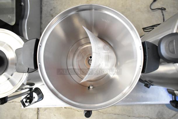 Three brand new Avantco appliances including a 45-cup and 65-cup stainless steel coffee urns and a 5-gallon water boiler.