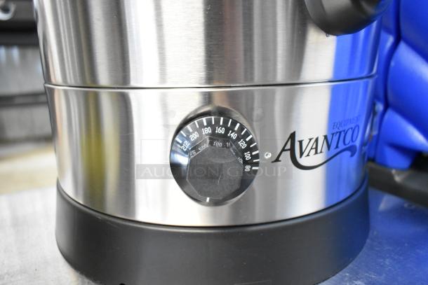 Avantco CU45ETL 45 Cup Stainless Steel Coffee Urn, scratch and dent, features adjustable temperature dial.