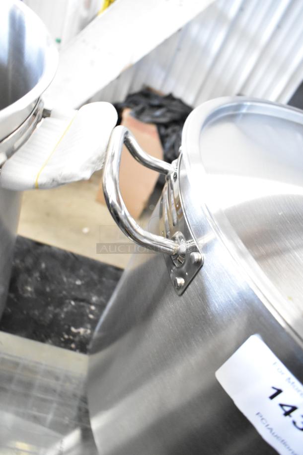 Brand new Vigor SS1 Series 60 Qt. heavy-duty stainless steel stock pot, aluminum-clad, scratch and dent, includes lid.