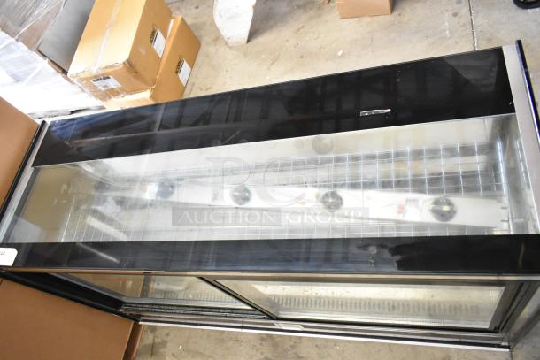Vollrath HDE8460 40892 heated display case merchandiser, commercial floor style, clear glass, 120V, 1 phase, in good condition.
