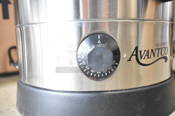 Brand new Avantco WB29L 7.6 Gallon Water Boiler, stainless steel with adjustable temperature knob, 120V, 1500W.