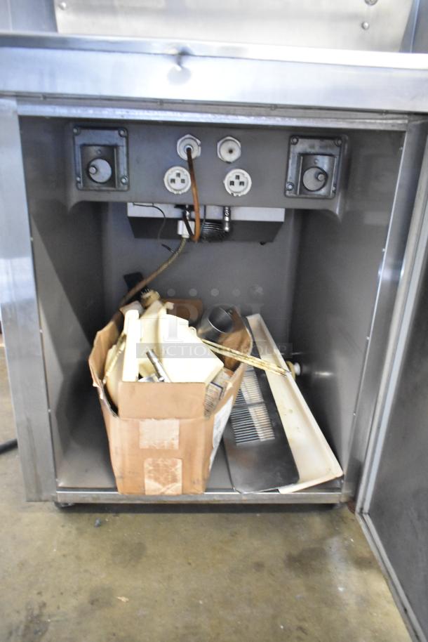 Taylor 8757-33 commercial soft serve ice cream machine interior, showing wiring and components; for 208-230V, 3-phase use.