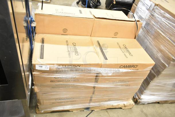 30 Cambro 16225277 Camtrays, 16.5"x22.5", swirl gray, brand new scratch and dent, boxed, 12/case, on pallet.