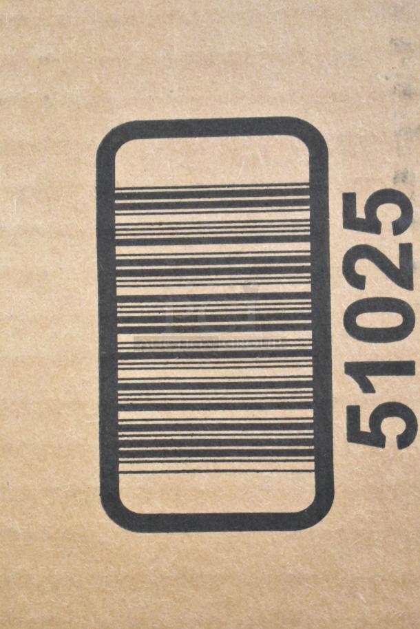 Cardboard box with barcode and numbers, containing 30 new Cambro fiberglass Camtrays, 16.5"x22.5", swirl gray.