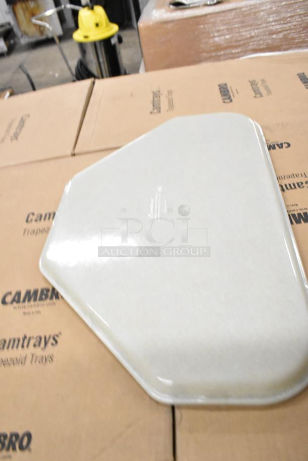 55 new Cambro 1422TR526 trapezoid trays, Galaxy Gold, 14x22", fiberglass, scratch and dent condition, 12 per case.