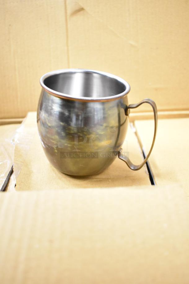 2 brand new Acopa Alchemy 16 oz. dark antique copper Moscow Mule mugs; customizable, scratch and dent condition.