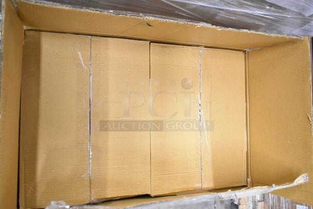 Cardboard box containing two Acopa Alchemy 553AQCMS16 16 oz. scratch and dent Moscow Mule mugs in dark antique copper.