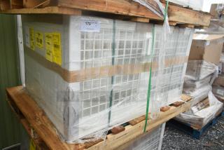 Brand new security case floor with grid, model 35352944C052. Visible yellow labels indicating shipping details. Minimal scratches and dents.