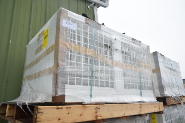 Brand new scratch and dent security case floor with grid, model 35352944C052. Wrapped on pallet, minor packaging wear.