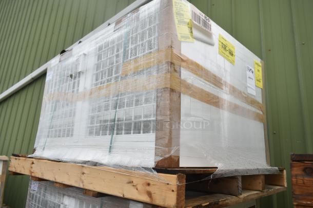 BRAND NEW SCRATCH AND DENT! 35352944C052 security case. Wrapped, on pallet. Yellow product tags detailing specifications.