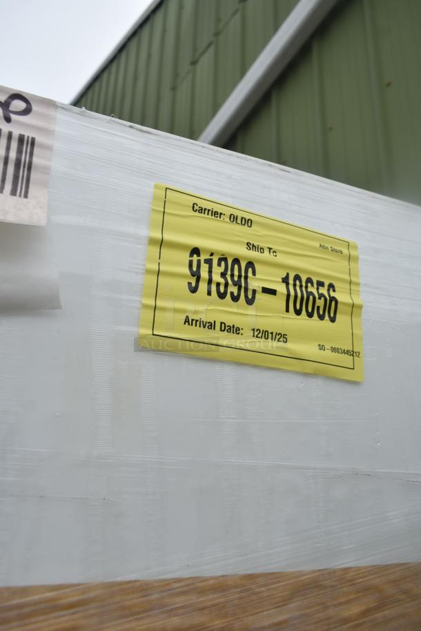 Brand new security case, item 35352944C052, with minor scratches and dents. Yellow shipping label visible.