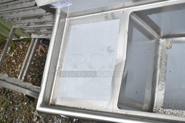 "Brand new Regency 600S31818218 stainless steel commercial sink, 94”, three compartments, cross bracing, scratch and dent."