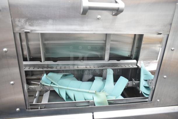 American Dish Service ADC-44 stainless steel conveyor dishwasher, 208V, 3 phase, commercial use, visible interior components.