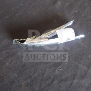 American Metalcraft SS Pan Grip, silver chrome finish, ergonomic design. Slight signs of wear, auction tag attached.