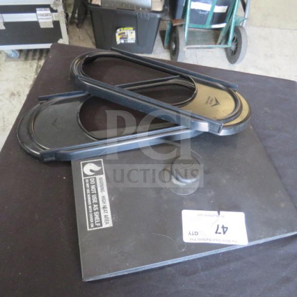 Black rectangular panel with vent covers, labeled "Do Not Lose Sight," lot numbered 47. Includes misc. parts in used condition.