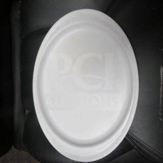Prolon Melamine Platter, 15x11 inches, white, oval shape, lightly used, durable material, suitable for serving.