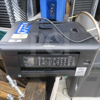 Brother MFC-J1010DW printer, black, multifunctional, control panel with display, good condition, power cord included.