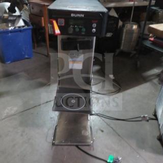 Bunn Infusion Coffee/Tea Brewer, Model ITCB-DV-29TRK, stainless steel, 120V, 12x22x34.5 inches. Good condition.