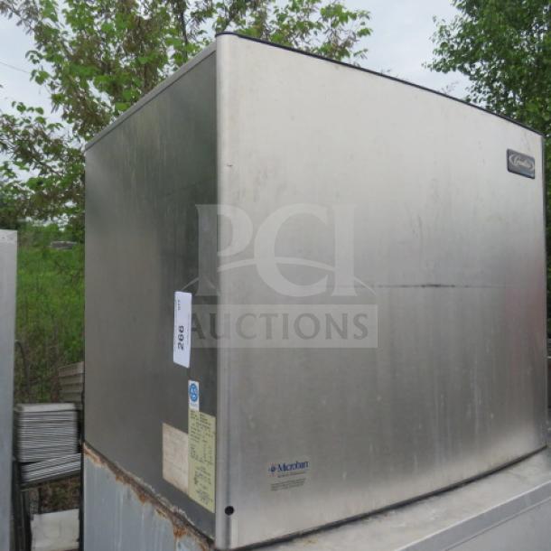 Cornelius Ice Maker Head, Model XAC830, 230V, 1 Phase, 24x30x25 inches, stainless steel exterior, visible wear.