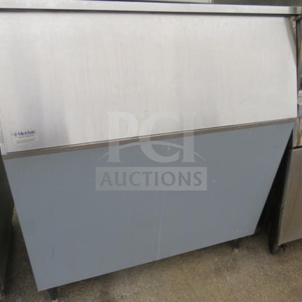 Cornelius Ice Bin Model B842P, 42x32x45, stainless steel, gray finish, good condition with visible logo tag.