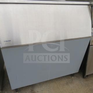 Cornelius Ice Bin Model B842P, 42x32x45, stainless steel, gray finish, good condition with visible logo tag.