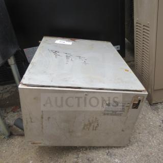 Merco MB-45 Water Heater Booster, 480V, 3 Phase, 18x27x15 inches. Visible wear and labels on the metal exterior.