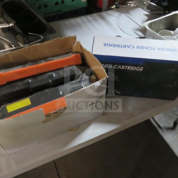 Lot of Brother printer ink cartridges, unopened boxes, variety of models, good condition, visible labels for authenticity.