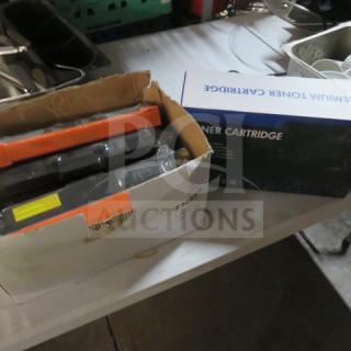 Lot of Brother printer ink cartridges, unopened boxes, variety of models, good condition, visible labels for authenticity.