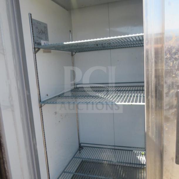 Avantco Stainless Steel 2 Door Freezer, Model 178A49FHC, with 6 racks, on casters, 54x32x82.5 inches, 115 Volt.